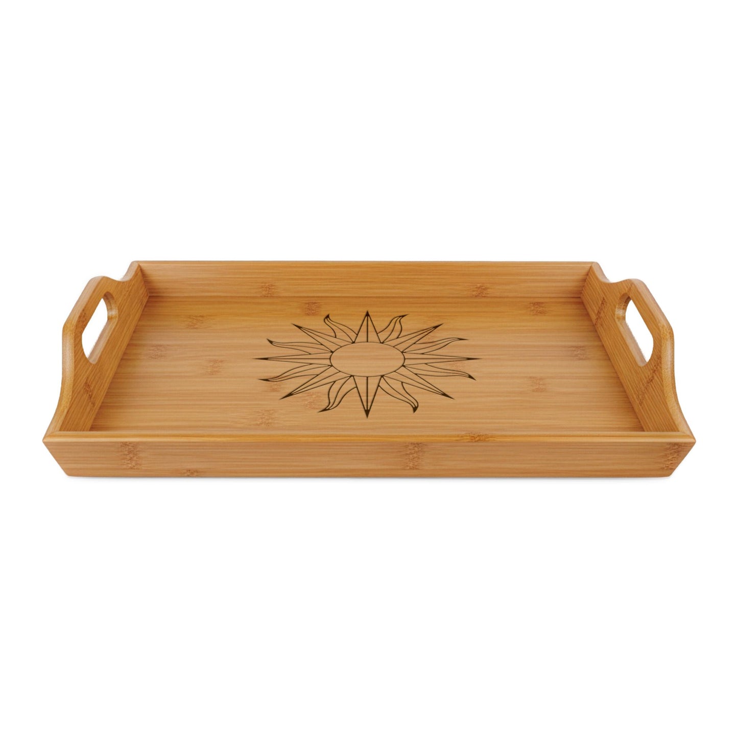 Engraved Uruguay Sun Bamboo Serving Tray