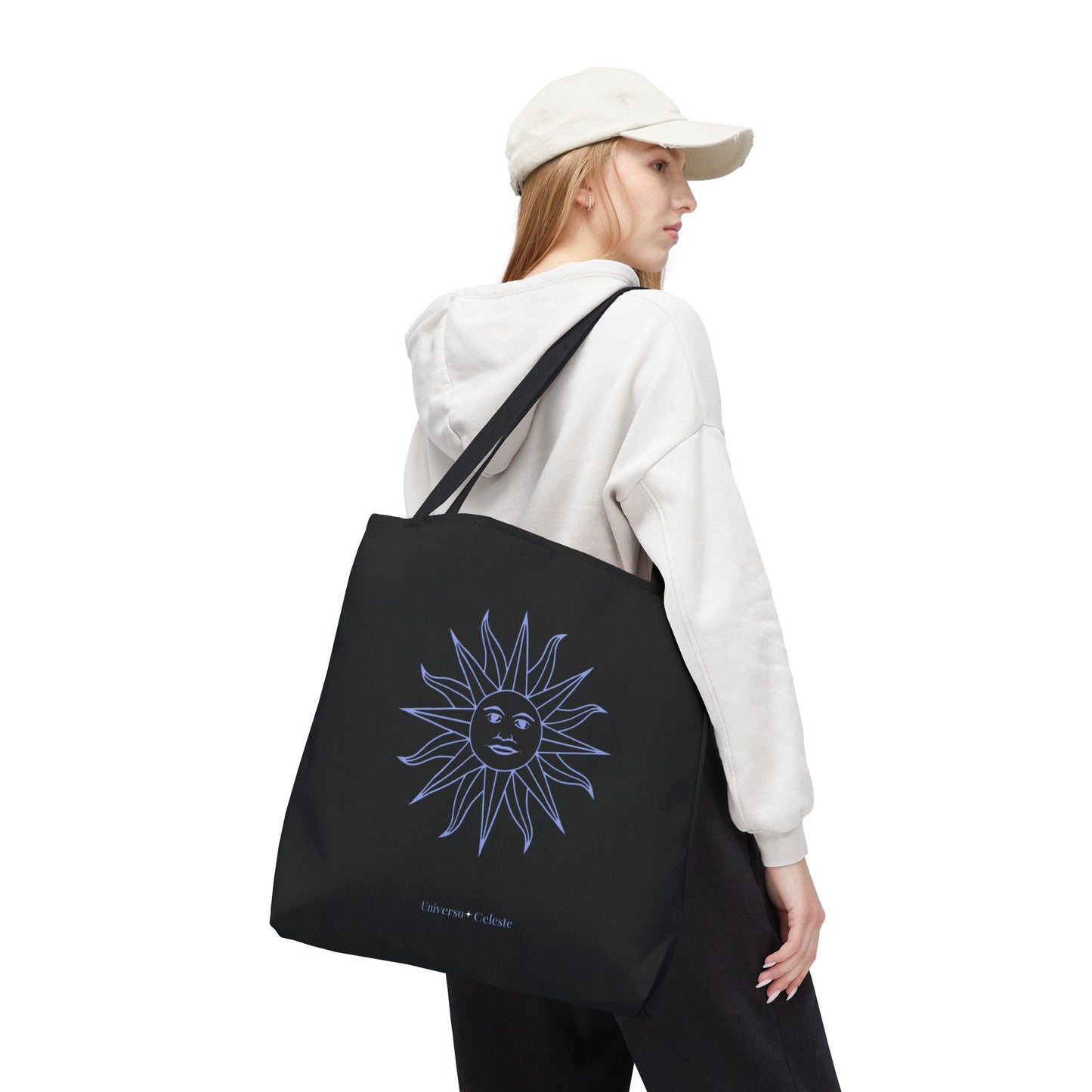 Black/Sky Blue Large Tote Bag
