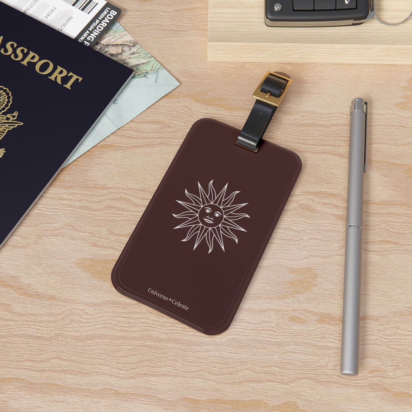 Universo Celeste Coffee Brown Luggage Tag