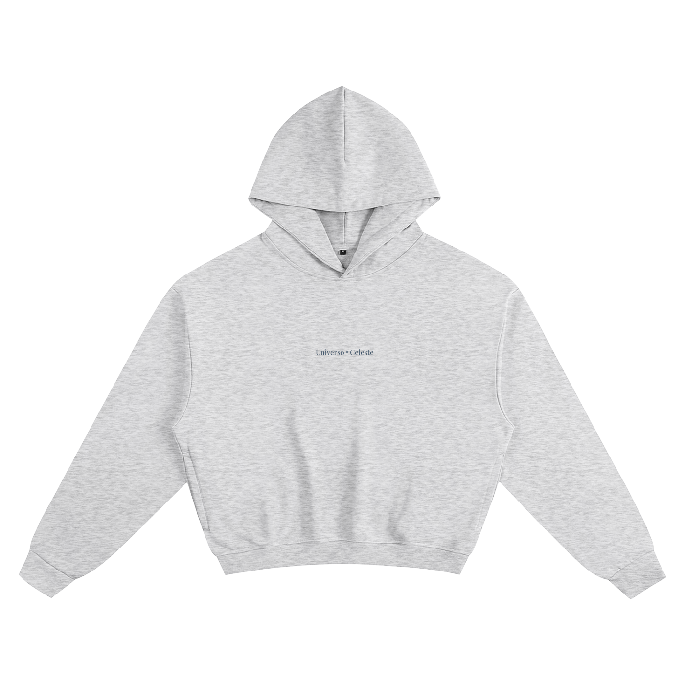 Navy Grey Drop Shoulder Cropped Hoodie